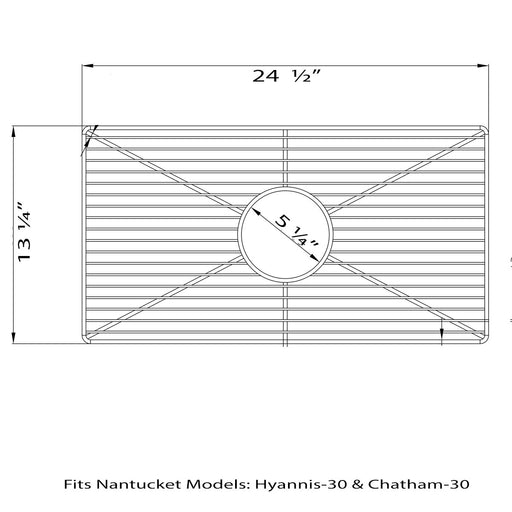 Nantucket Sinks Stainless Steel Bottom Grid BG-HC30 - view 2