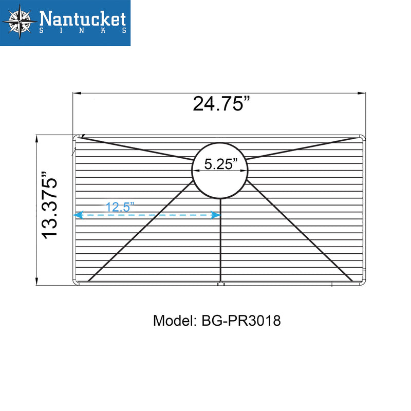 Nantucket Sinks Stainless Steel Bottom Grid BG-PR3018 - view 2