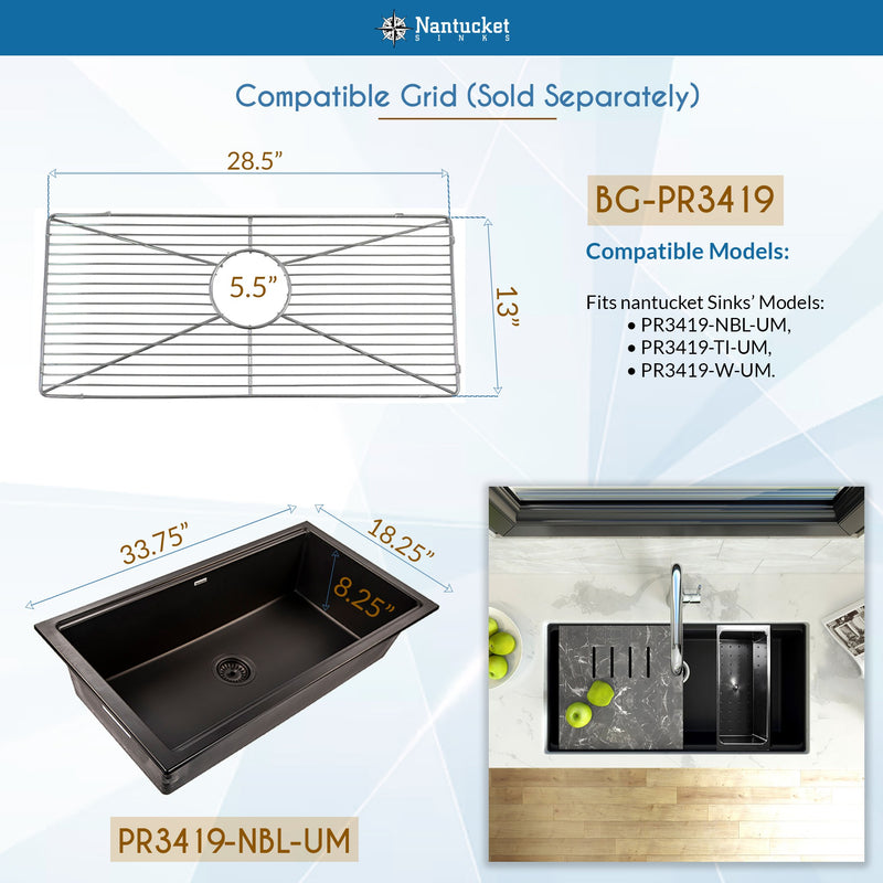 Nantucket Sinks Stainless Steel Bottom Grid BG-PR3419 - view 3