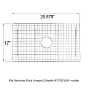 Nantucket Sinks Stainless Steel Bottom Grid BG-VC33S - view 2