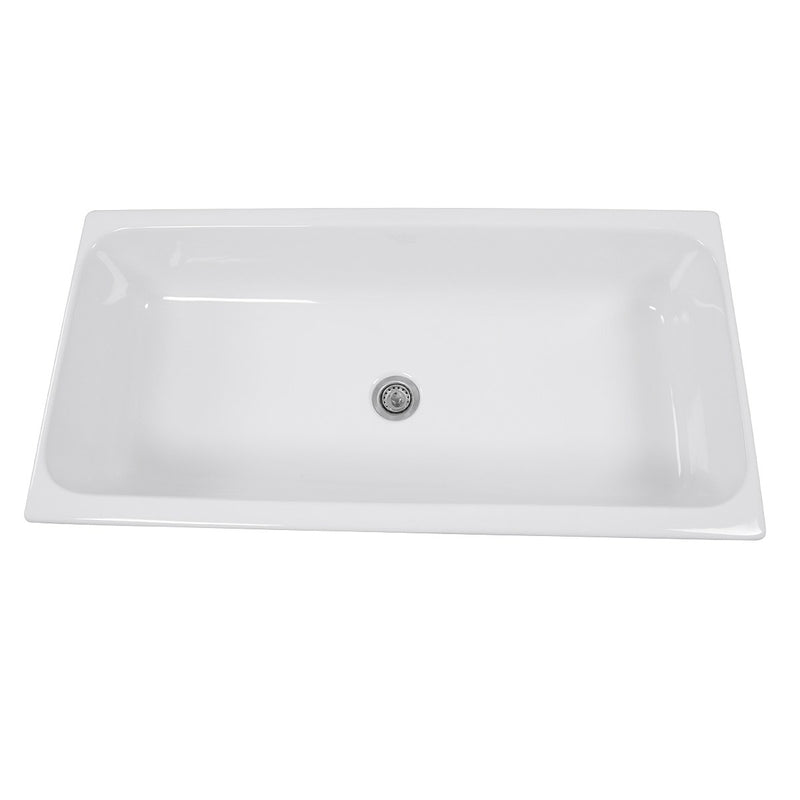 Nantucket Sinks 35.5 Inch Rectangular Italian Fireclay Vessel Sink Canal35-90 - view 2