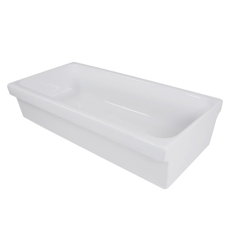 Nantucket Sinks 35.5 Inch Rectangular Italian Fireclay Vessel Sink Canal35-90