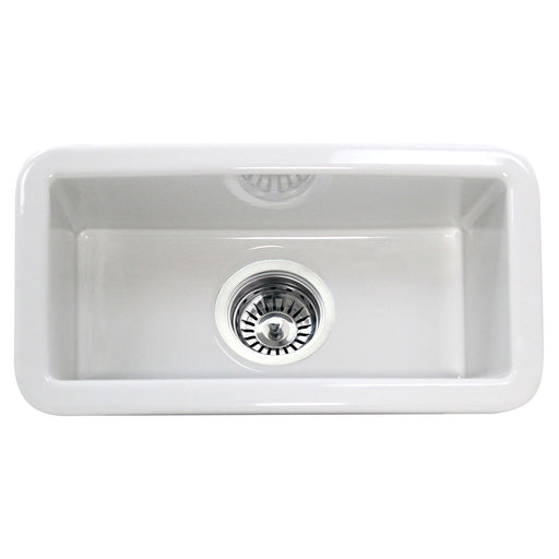 Nantucket Sinks Cape189 Single Bowl Dualmount Fireclay Bar-Prep Sink White - view 2