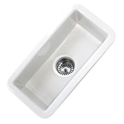 Nantucket Sinks Cape189 Single Bowl Dualmount Fireclay Bar-Prep Sink White - view 3