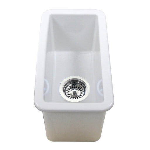 Nantucket Sinks Cape189 Single Bowl Dualmount Fireclay Bar-Prep Sink White