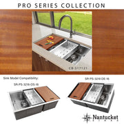 Nantucket Sinks 17" x 12" Pro Series Prep Station Cutting Board CB-S17121 - view 6