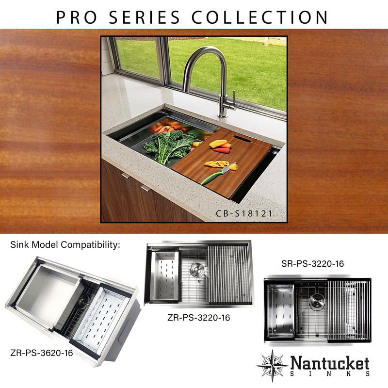 Nantucket Sinks 18" x 12" Pro Series Prep Station Cutting Board CB-S18121 - view 6