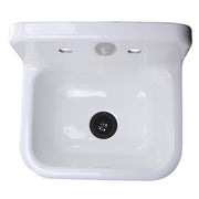Nantucket Sinks Cast Iron Finished Bottom Wallmount Utility Sink Set with Matte Black Drain CI-2218-FBMBLSET - view 3