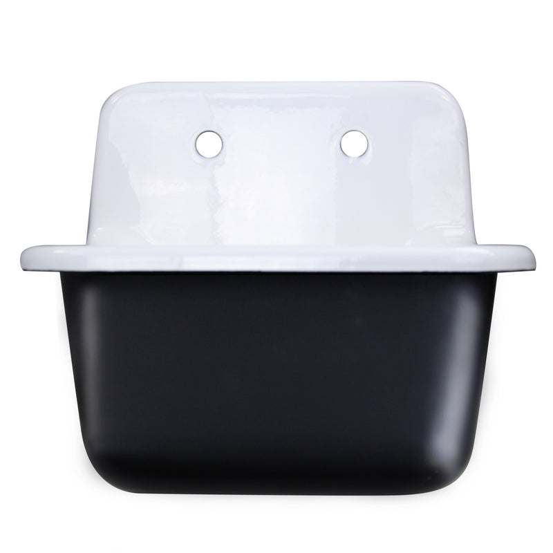 Nantucket Sinks Cast Iron Finished Bottom Wallmount Utility Sink Set with Matte Black Drain CI-2218-FBMBLSET - view 4
