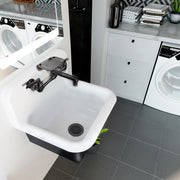 Nantucket Sinks Cast Iron Finished Bottom Wallmount Utility Sink Set with Matte Black Drain CI-2218-FBMBLSET - view 7