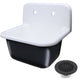 Nantucket Sinks Cast Iron Finished Bottom Wallmount Utility Sink Set with Matte Black Drain CI-2218-FBMBLSET