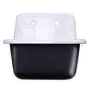 Nantucket Sinks Cast Iron Finished Bottom Wallmount Utility Sink Set with Satin Brass Drain CI-2218-FBSBSET - view 4