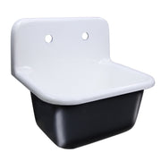 Nantucket Sinks Cast Iron Finished Bottom Wallmount Utility Sink Set with Satin Brass Drain CI-2218-FBSBSET - view 5