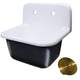 Nantucket Sinks Cast Iron Finished Bottom Wallmount Utility Sink Set with Satin Brass Drain CI-2218-FBSBSET