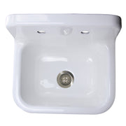 Nantucket Sinks 22-inch Cast Iron Wallmount Sink Set with Finished Exterior and Grid Drain CI-2218-FBSET - view 3