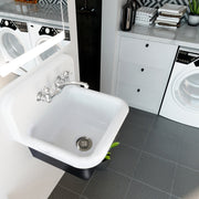 Nantucket Sinks 22-inch Cast Iron Wallmount Sink Set with Finished Exterior and Grid Drain CI-2218-FBSET - view 6