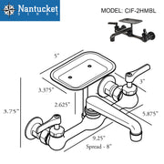 Nantucket Sinks CIF-2HMBL Wall Mount Faucet with Soap Dish Black - view 4