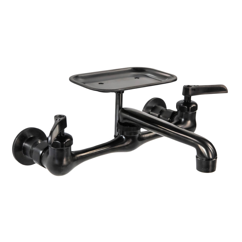 Nantucket Sinks CIF-2HMBL Wall Mount Faucet with Soap Dish Black