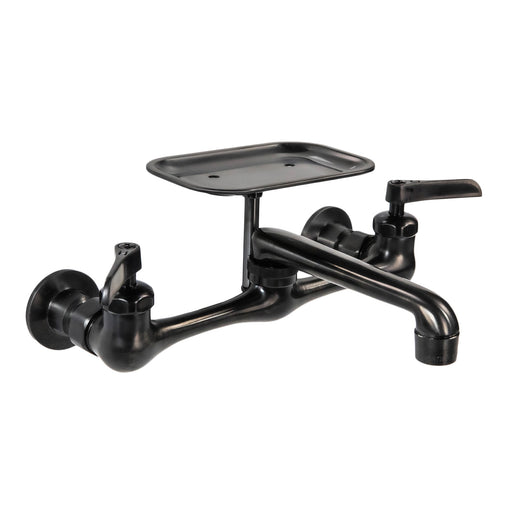 Nantucket Sinks CIF-2HMBL Wall Mount Faucet with Soap Dish Black