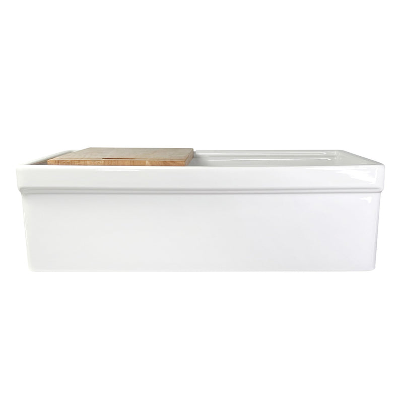 Nantucket Sinks 30-inch Single Bowl Workstation Fireclay Sink with Cutting board Dennis30SG - view 2