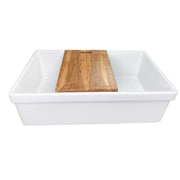 Nantucket Sinks 30-inch Single Bowl Workstation Fireclay Sink with Cutting board Dennis30SG - view 4