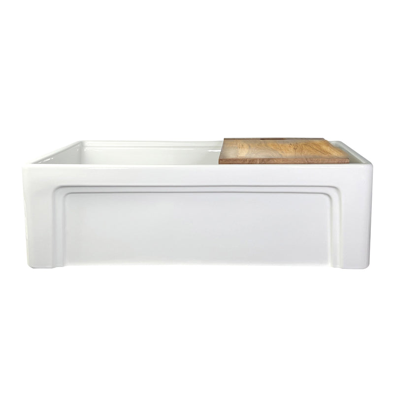 Nantucket Sinks 30-inch Single Bowl Workstation Fireclay Sink with Cutting board Dennis30SG