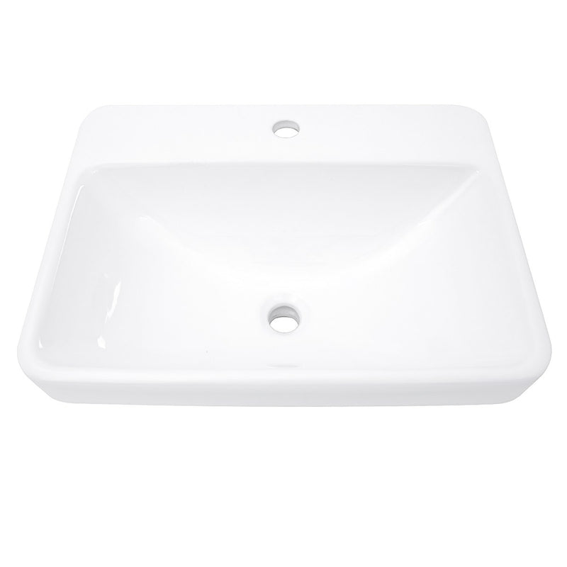Nantucket Sinks 23 Inch 1-hole Rectangular Drop-In Ceramic Vanity Sink DI-2317-R1 - view 3