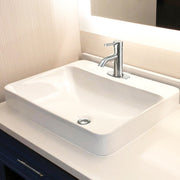 Nantucket Sinks 23 Inch 1-hole Rectangular Drop-In Ceramic Vanity Sink DI-2317-R1 - view 7