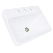 Nantucket Sinks 23 Inch 3-hole Rectangular Drop-In Ceramic Vanity Sink DI-2317-R8 - view 3