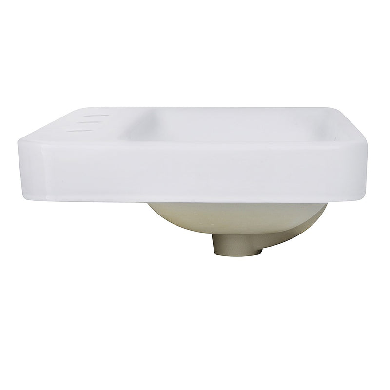Nantucket Sinks 23 Inch 3-hole Rectangular Drop-In Ceramic Vanity Sink DI-2317-R8 - view 4