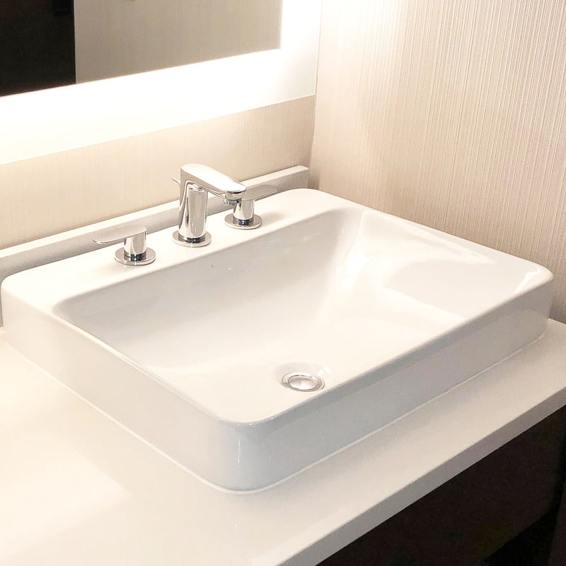 Nantucket Sinks 23 Inch 3-hole Rectangular Drop-In Ceramic Vanity Sink DI-2317-R8 - view 5