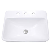 Nantucket Sinks 23 Inch 3-hole Rectangular Drop-In Ceramic Vanity Sink DI-2317-R8