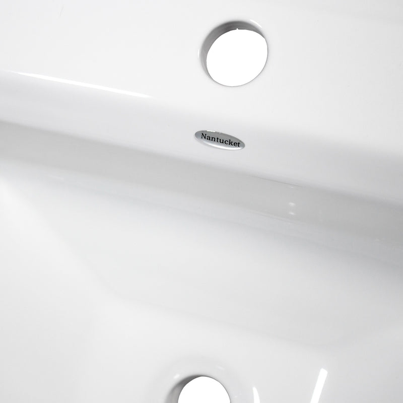 Nantucket Sinks 23 Inch Rectangular Drop-In Ceramic Vanity Sink DI-2320-R1 - view 3