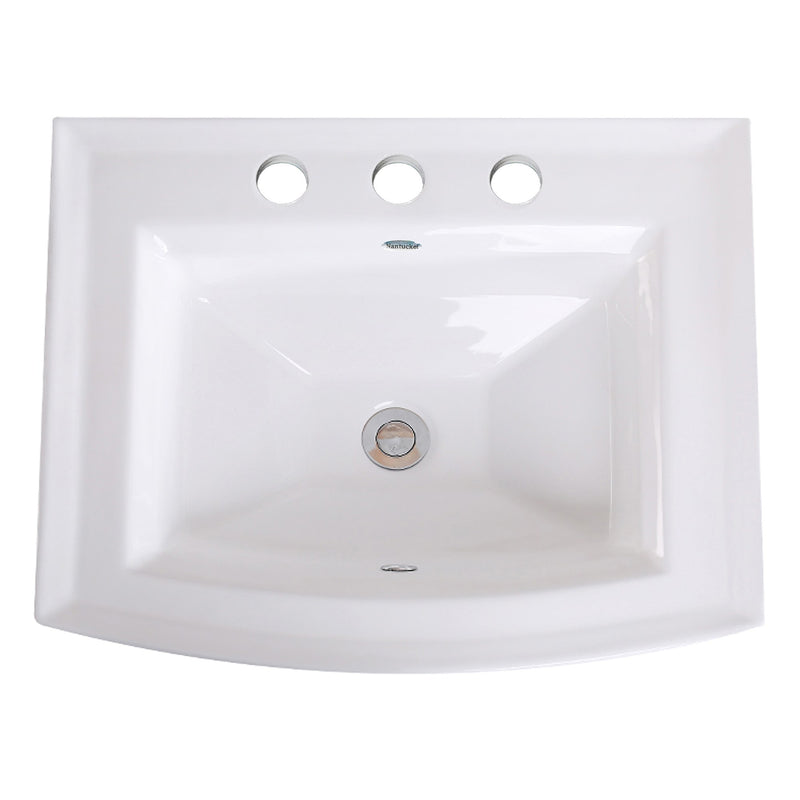 Nantucket Sinks 23 Inch Rectangular Drop-In Ceramic Vanity Sink DI-2320-R8