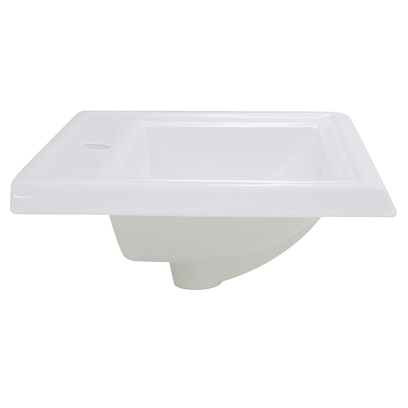 Nantucket Sinks 23 Inch Rectangular Drop-In Ceramic Vanity Sink DI-2418-R1 - view 4
