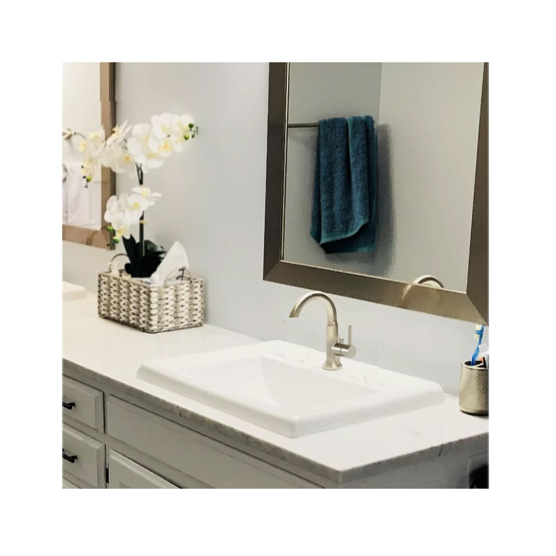 Nantucket Sinks 23 Inch Rectangular Drop-In Ceramic Vanity Sink DI-2418-R1 - view 7