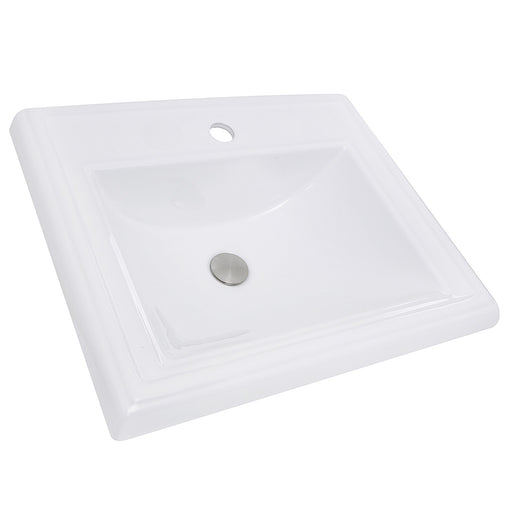 Nantucket Sinks 23 Inch Rectangular Drop-In Ceramic Vanity Sink DI-2418-R1
