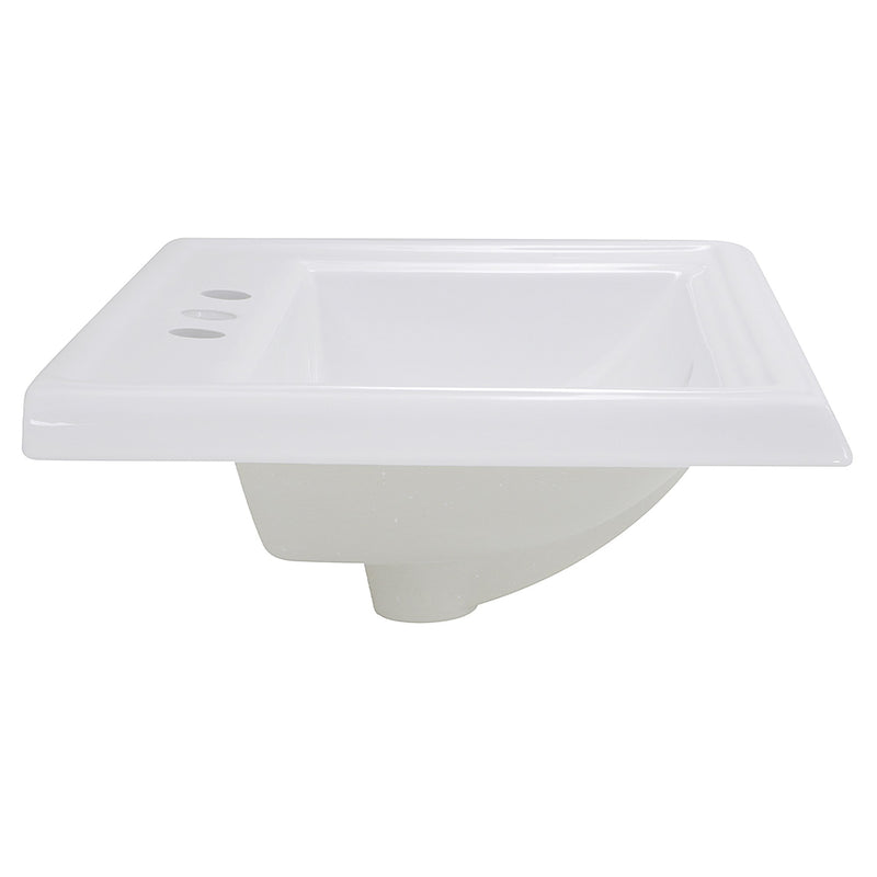 Nantucket Sinks 23 Inch Rectangular Drop-In Ceramic Vanity Sink DI-2418-R4 - view 4