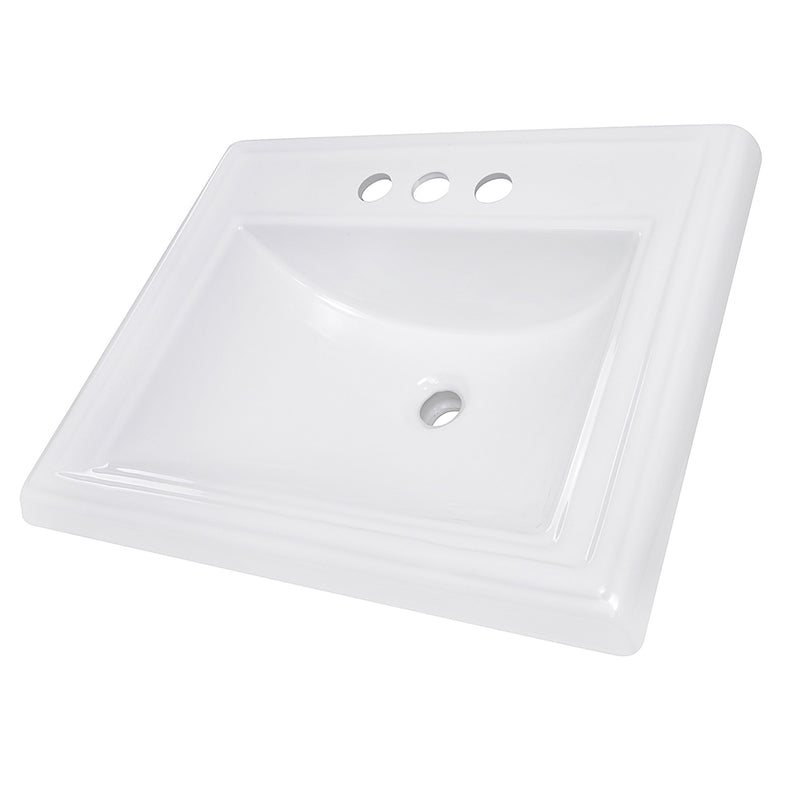 Nantucket Sinks 23 Inch Rectangular Drop-In Ceramic Vanity Sink DI-2418-R4 - view 5