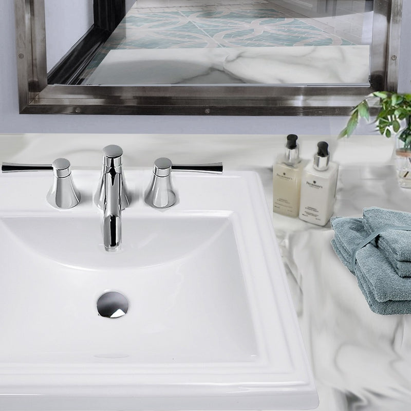 Nantucket Sinks 23 Inch Rectangular Drop-In Ceramic Vanity Sink DI-2418-R4 - view 8