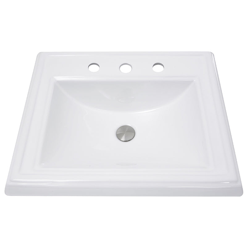 Nantucket Sinks 23 Inch Rectangular Drop-In Ceramic Vanity Sink DI-2418-R8 - view 2