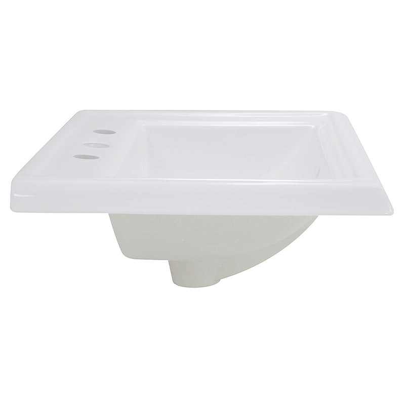 Nantucket Sinks 23 Inch Rectangular Drop-In Ceramic Vanity Sink DI-2418-R8 - view 4