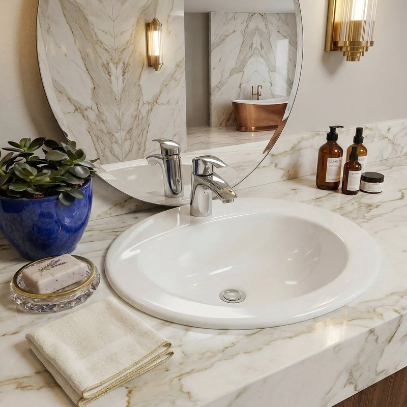 Nantucket Sinks 20.25 Inch Drop-In Ceramic Vanity Sink DI2017-1 - view 7