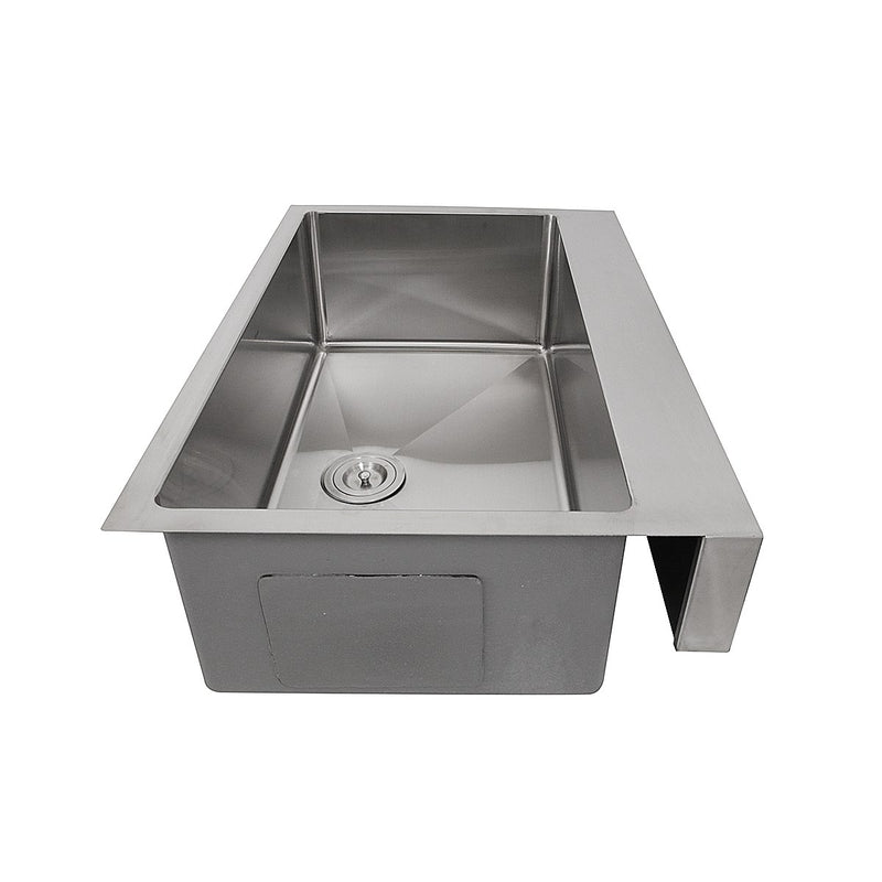 Nantucket Sinks EZApron33-5.5 Patented Design Pro Series Single Bowl Undermount Stainless Steel Kitchen Sink with 5.5 Inch Apron Front - view 4
