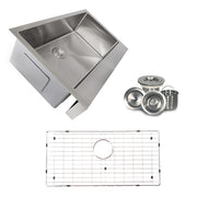 Nantucket Sinks EZApron33-5.5 Patented Design Pro Series Single Bowl Undermount Stainless Steel Kitchen Sink with 5.5 Inch Apron Front