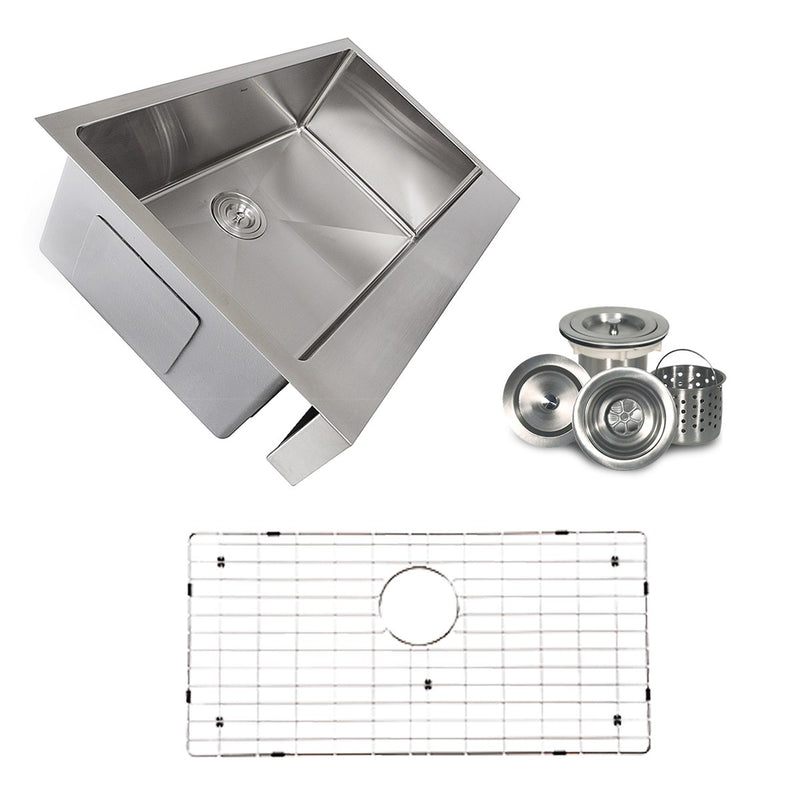 Nantucket Sinks EZApron33-5.5 Patented Design Pro Series Single Bowl Undermount Stainless Steel Kitchen Sink with 5.5 Inch Apron Front