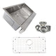 Nantucket Sinks EZApron33-5.5 Patented Design Pro Series Single Bowl Undermount Stainless Steel Kitchen Sink with 5.5 Inch Apron Front