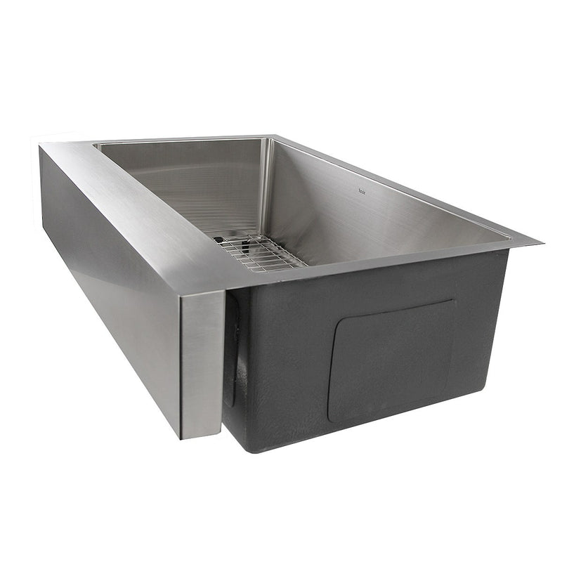 Nantucket Sinks EZApron33 Patented Design Pro Series Single Bowl Undermount Stainless Steel Kitchen Sink with 7 Inch Apron Front - view 5