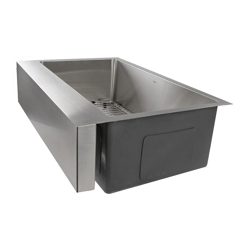 Nantucket Sinks EZApron33-9 Patented Design Pro Series Single Bowl Undermount Stainless Steel Kitchen Sink with 9 Inch Apron Front - view 5