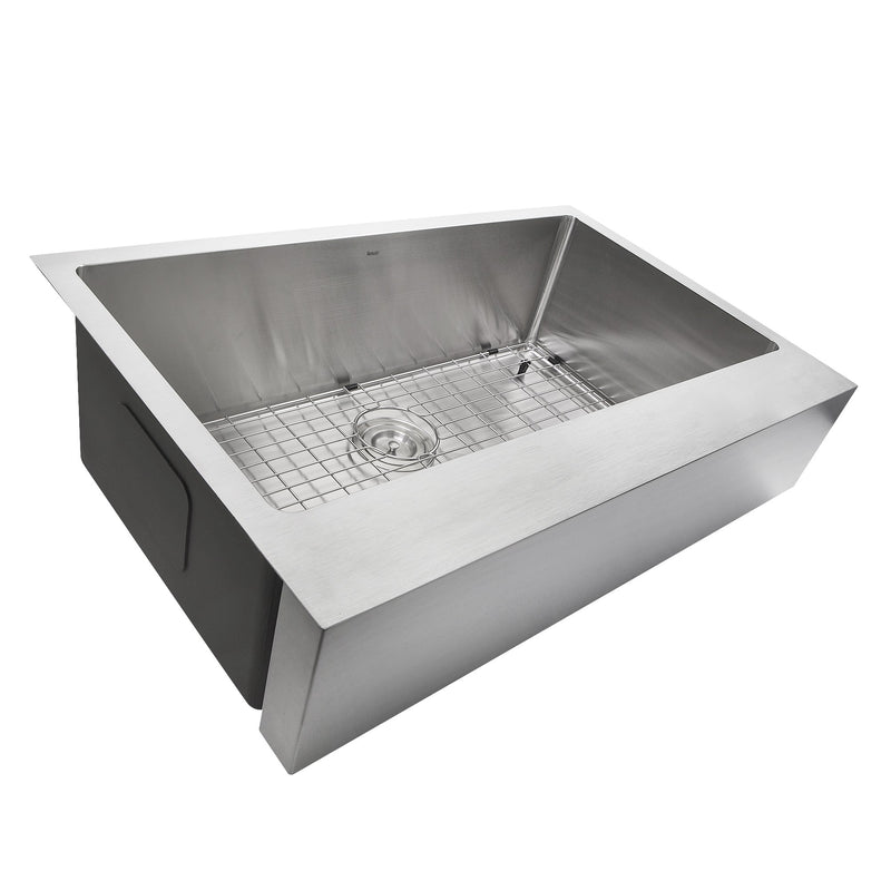 Nantucket Sinks EZApron33 Patented Design Pro Series Single Bowl Undermount Stainless Steel Kitchen Sink with 7 Inch Apron Front